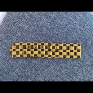 J.crew gold tone wide link bracelet